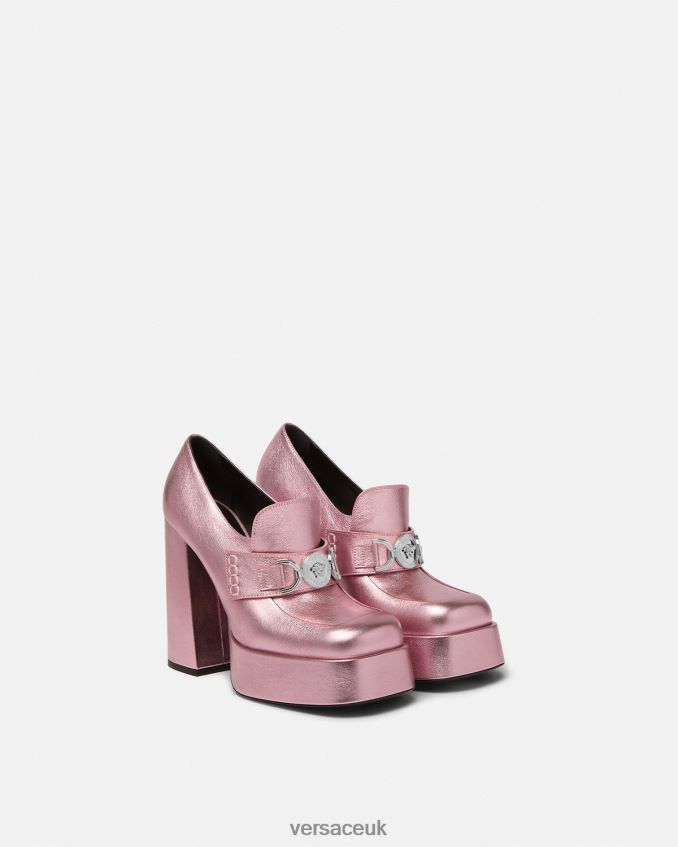 Women Versace Medusa \'95 Metallic Platform Pumps 6D2D06484 Pink Shoe