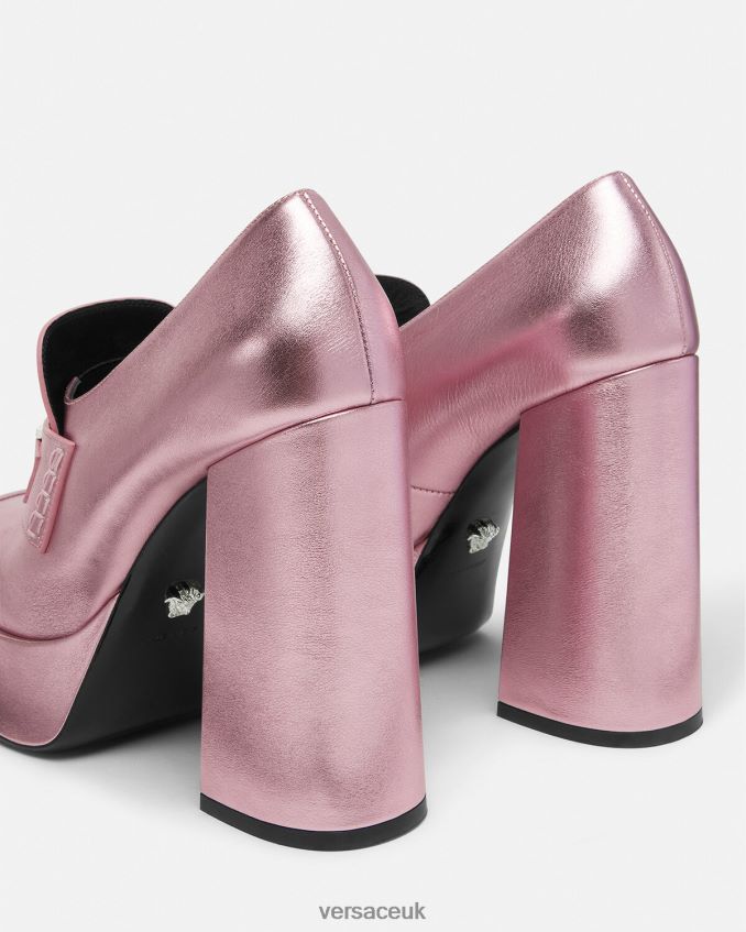 Women Versace Medusa \'95 Metallic Platform Pumps 6D2D06484 Pink Shoe
