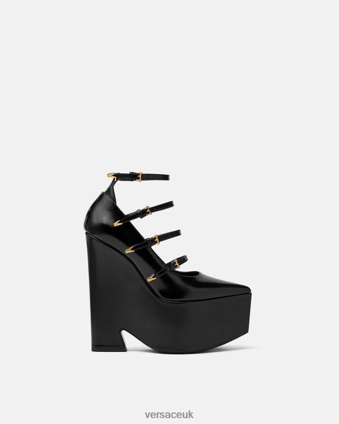 Women Versace Tempest Platform Pumps 6D2D06493 Black Shoe