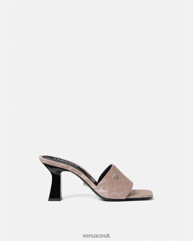 Women Versace Allover Mules 6D2D06442 Pink Shoe