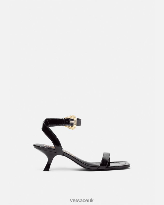 Women Versace Baroque Fiona Sandals 6D2D062258 Black Shoe