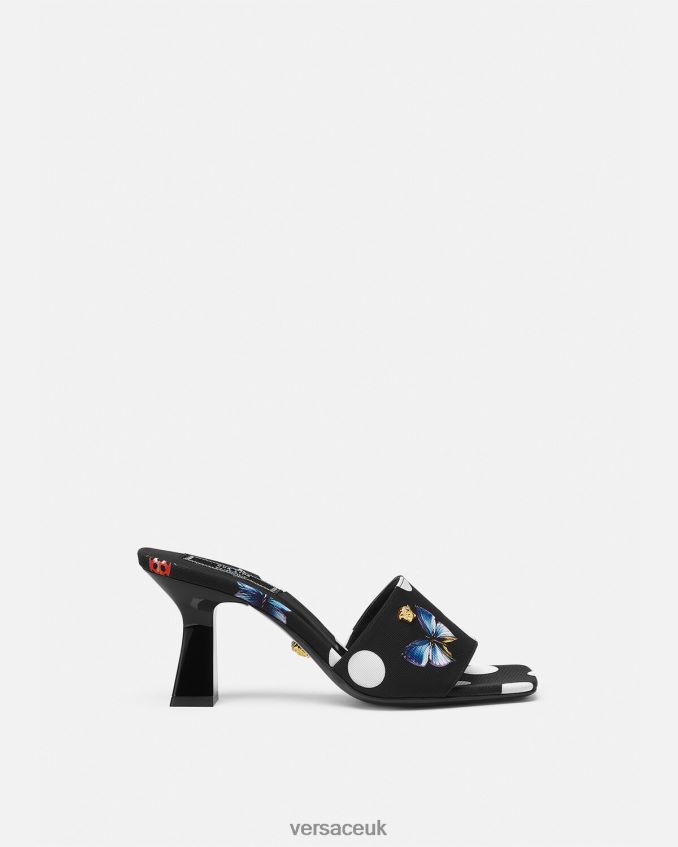 Women Versace Butterflies Canvas Mules 6D2D06432 Print Shoe