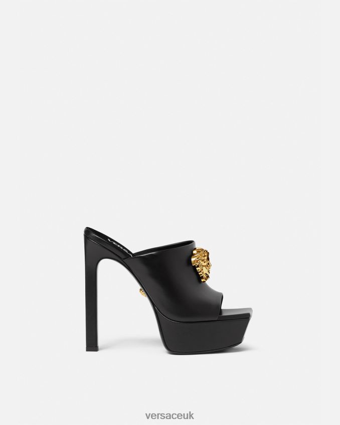 Women Versace La Medusa Platform Mules 6D2D06448 Black Shoe
