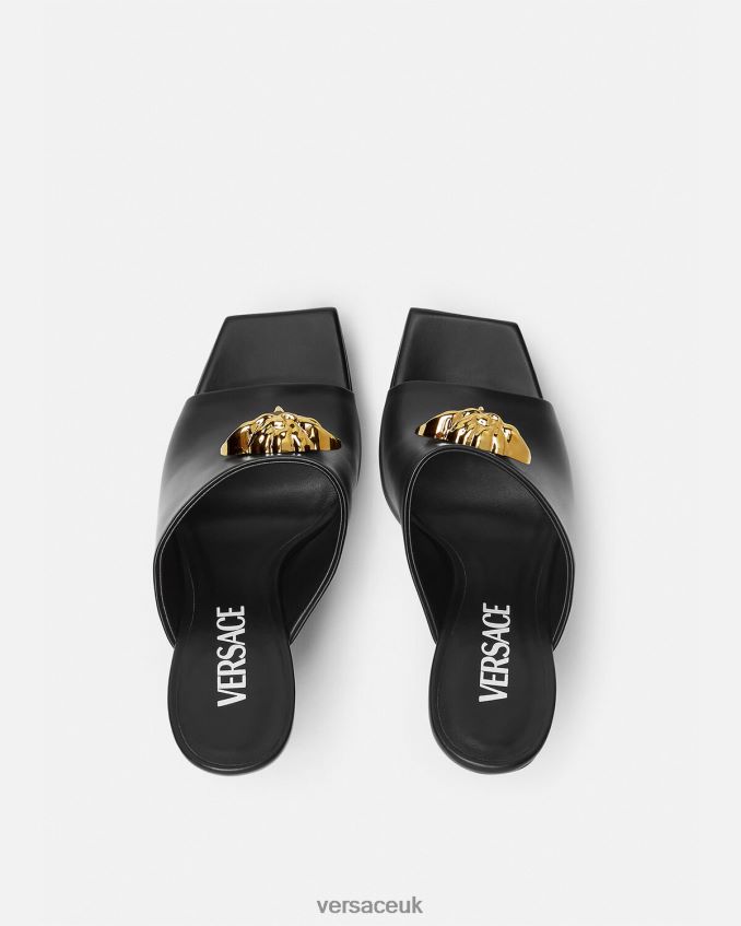 Women Versace La Medusa Platform Mules 6D2D06448 Black Shoe