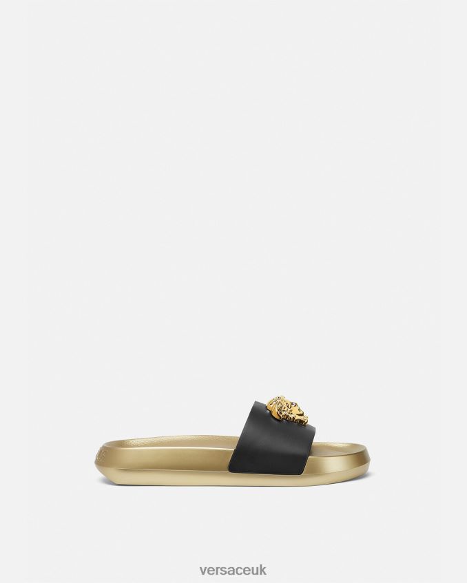 Women Versace La Medusa Slides 6D2D06452 Black Shoe