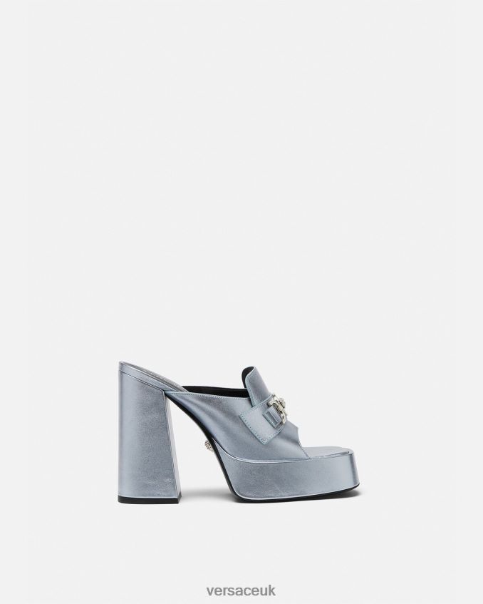 Women Versace Medusa '95 Platform Mules 6D2D06443 Light Blue Shoe