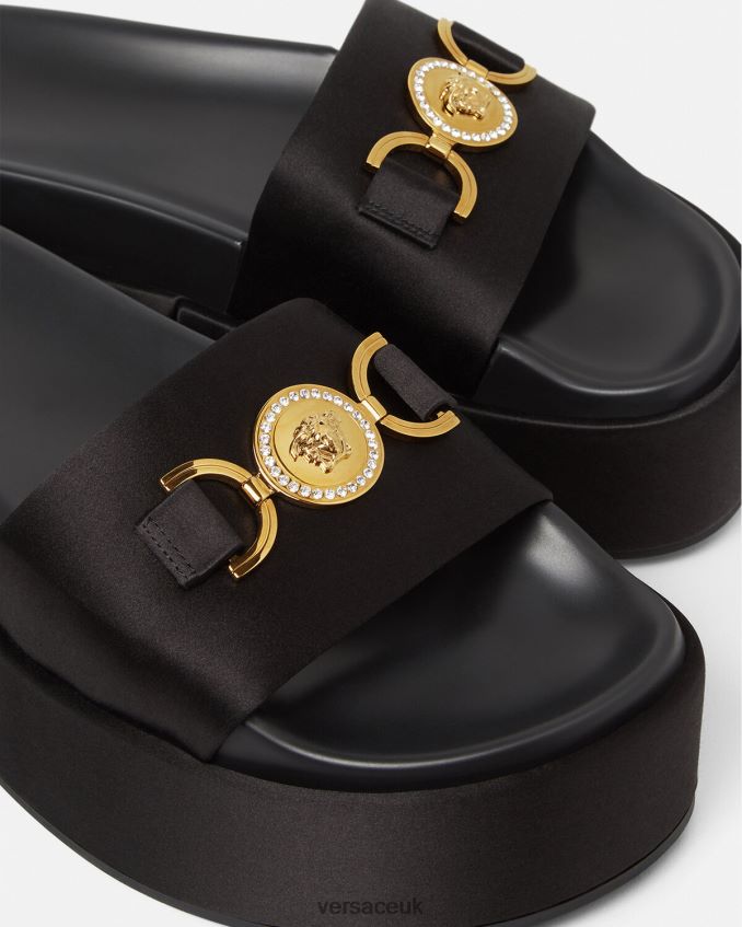 Women Versace Medusa \'95 Platform Sandals 6D2D06455 Black Shoe