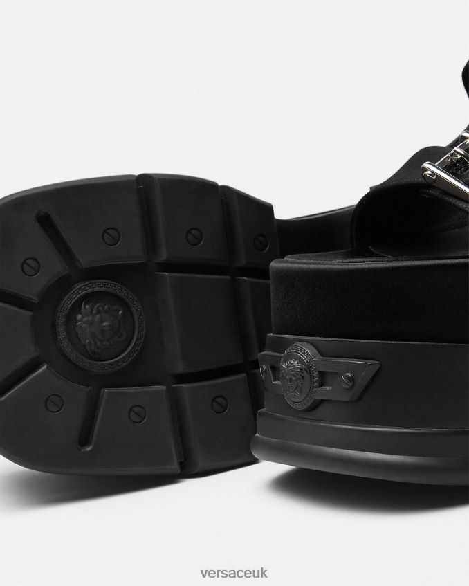 Women Versace Medusa Anthem Platform Sandals 6D2D06438 Black Shoe