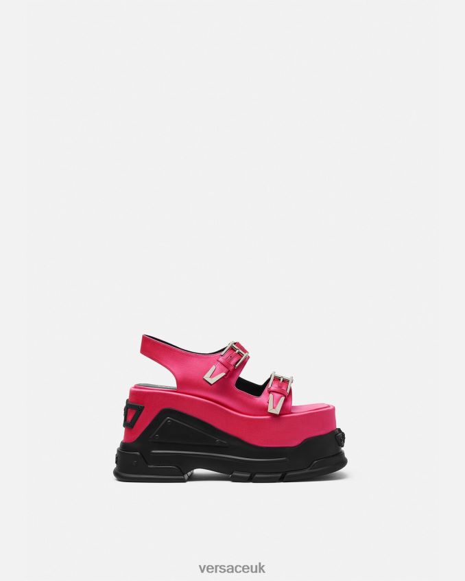 Women Versace Medusa Anthem Platform Sandals 6D2D06460 Fuchsia Shoe