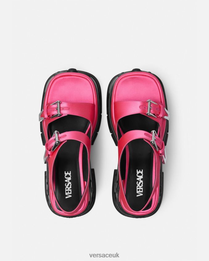 Women Versace Medusa Anthem Platform Sandals 6D2D06460 Fuchsia Shoe