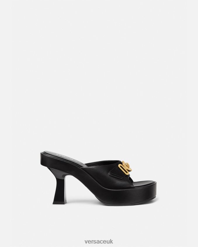 Women Versace Medusa Biggie Mules 6D2D06470 Black Shoe