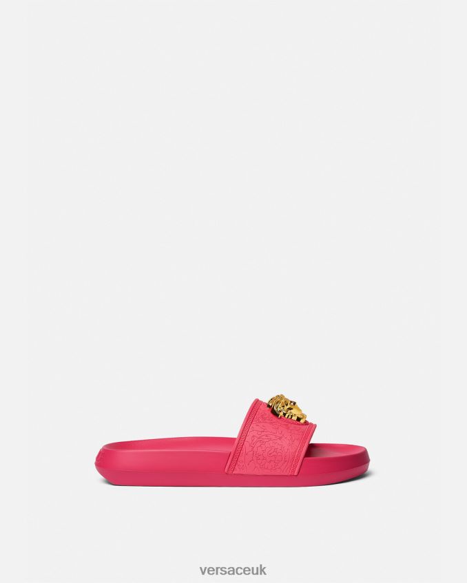 Women Versace Palazzo Slides 6D2D06459 Fuchsia Shoe