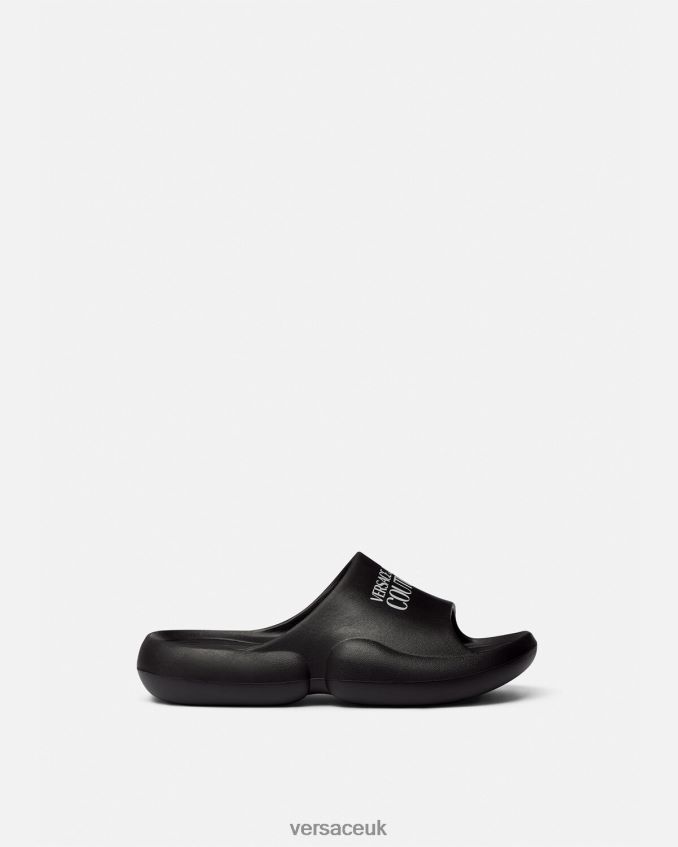 Women Versace Tago Slides 6D2D062268 Black Shoe