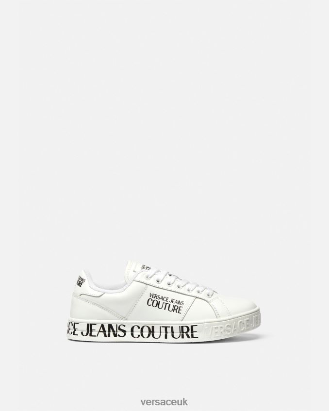 Women Versace Court 88 Logo Sneakers 6D2D062277 White Shoe