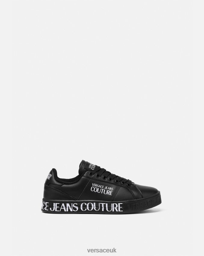 Women Versace Court 88 Logo Sneakers 6D2D062278 Black Shoe