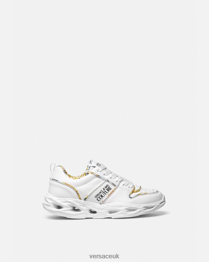 Women Versace Logo Couture Okinawa Sneakers 6D2D062302 White Shoe