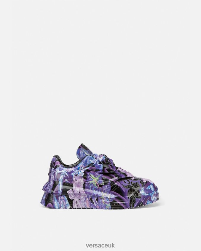 Women Versace Orchid Barocco Odissea Sneakers 6D2D06512 Violet & Print Shoe