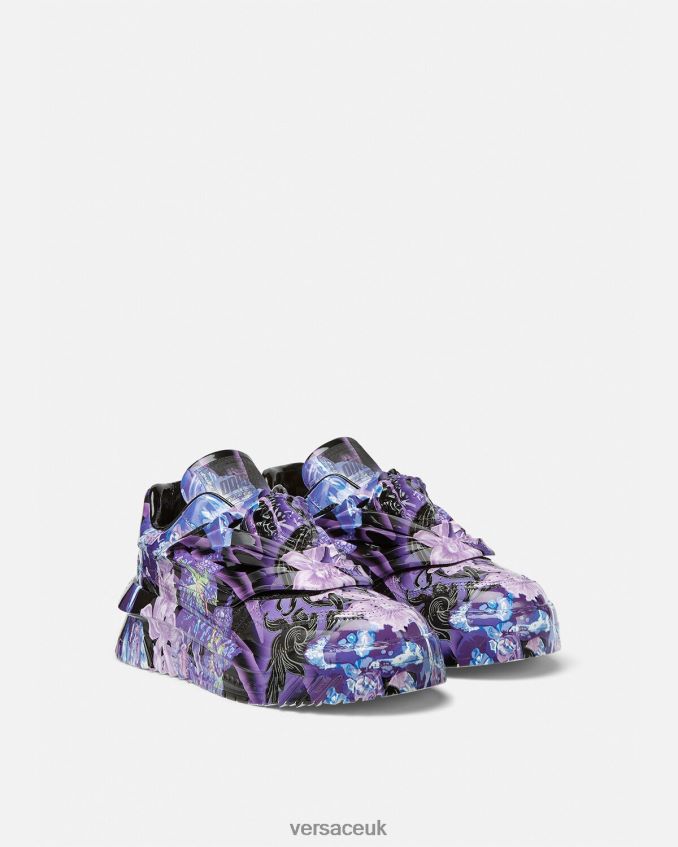 Women Versace Orchid Barocco Odissea Sneakers 6D2D06512 Violet & Print Shoe