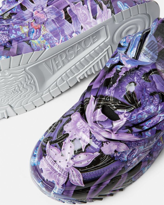 Women Versace Orchid Barocco Odissea Sneakers 6D2D06512 Violet & Print Shoe