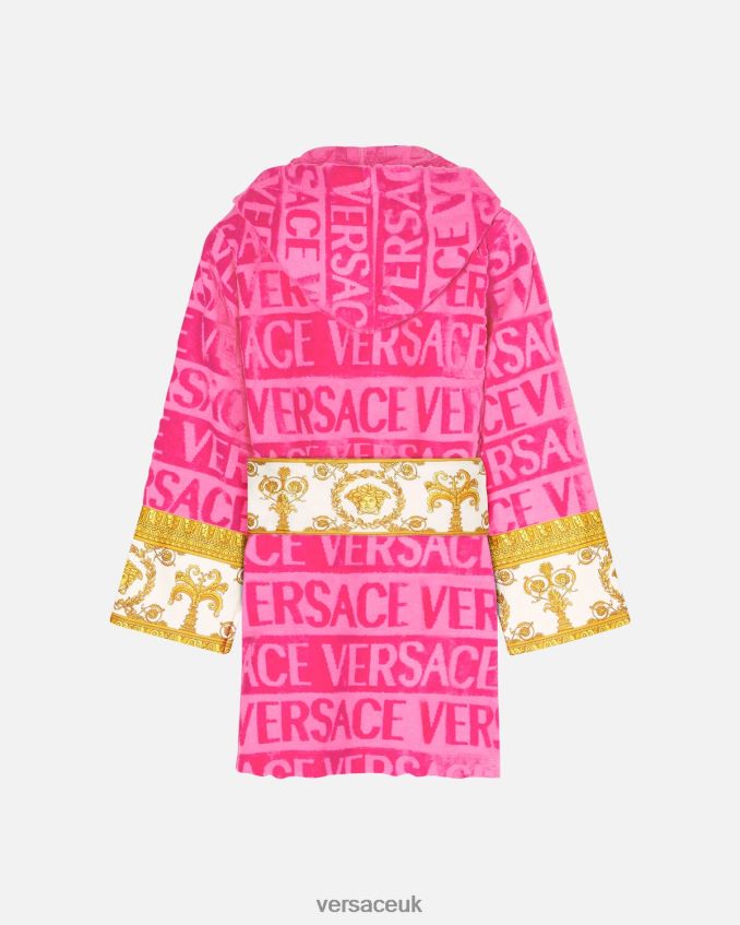 Women Versace Allover Short Bathrobe 6D2D061093 Fuchsia Underwear & Beachwear