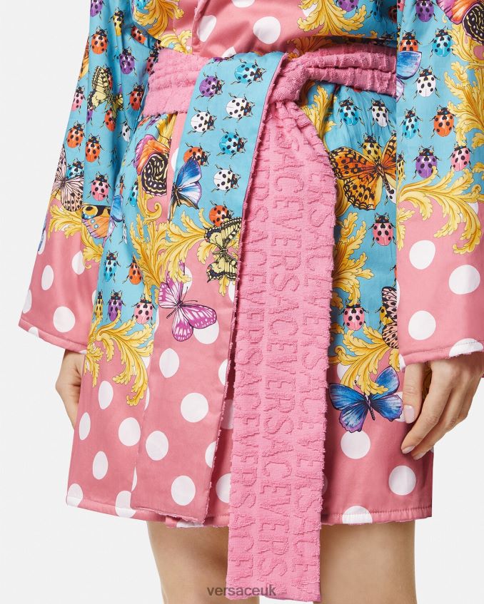 Women Versace Butterflies Short Bathrobe 6D2D061080 Print Underwear & Beachwear