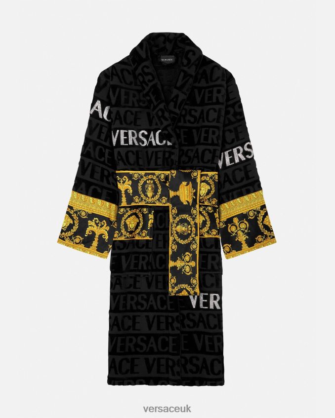 Women Versace Crystal Allover Bathrobe 6D2D061085 Print Underwear & Beachwear