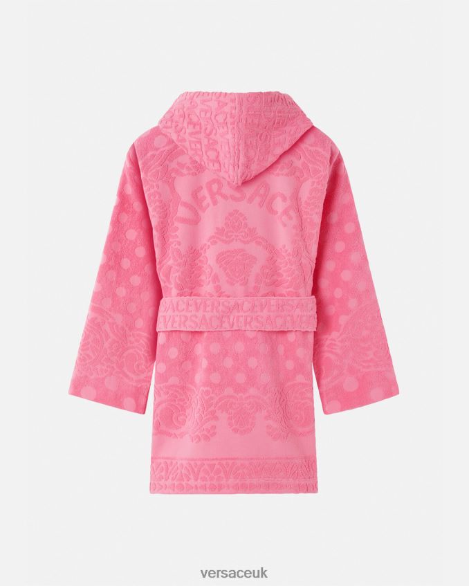 Women Versace Seashell Baroque Short Bathrobe 6D2D061081 Pink Underwear & Beachwear