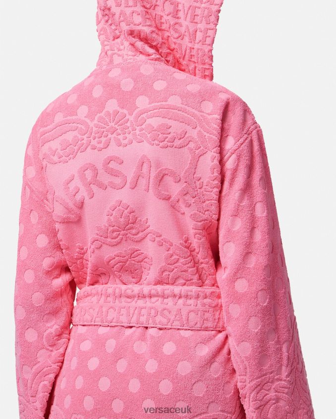 Women Versace Seashell Baroque Short Bathrobe 6D2D061081 Pink Underwear & Beachwear