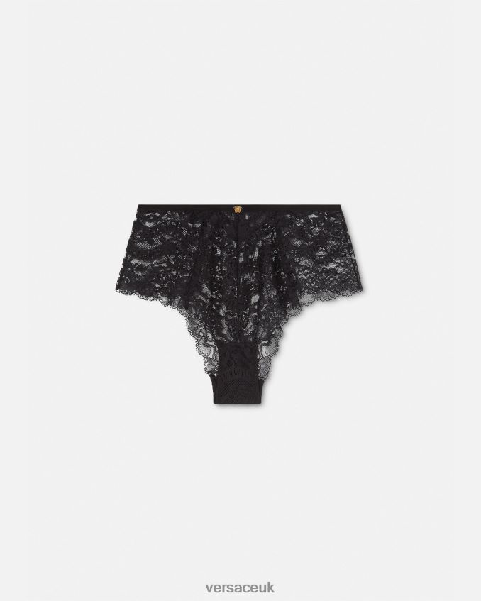 Women Versace Barocco Lace Briefs 6D2D061067 Black Underwear & Beachwear