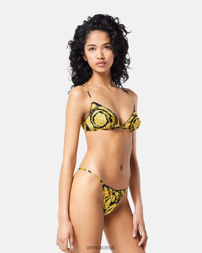 Women Versace Barocco Print Silk Bralette 6D2D061070 Print Underwear & Beachwear
