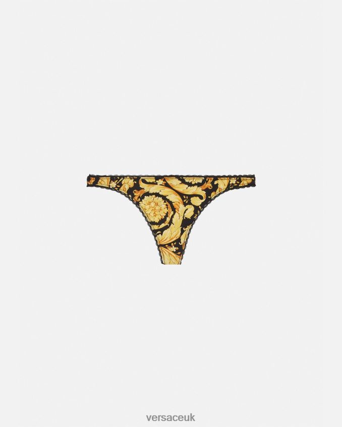 Women Versace Barocco Thong 6D2D061035 Print Underwear & Beachwear