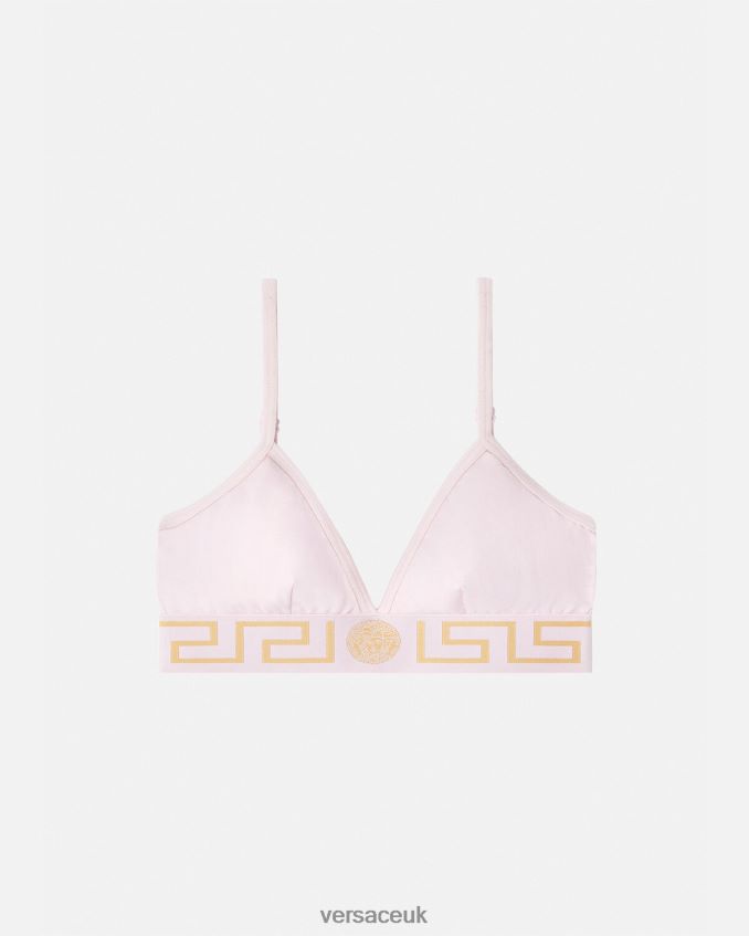 Women Versace Greca Border Bralette 6D2D061044 Light Pink Underwear & Beachwear