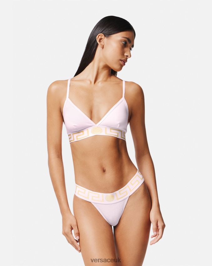 Women Versace Greca Border Bralette 6D2D061044 Light Pink Underwear & Beachwear