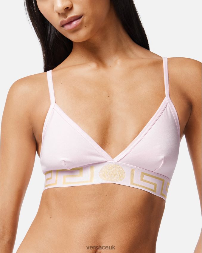Women Versace Greca Border Bralette 6D2D061044 Light Pink Underwear & Beachwear