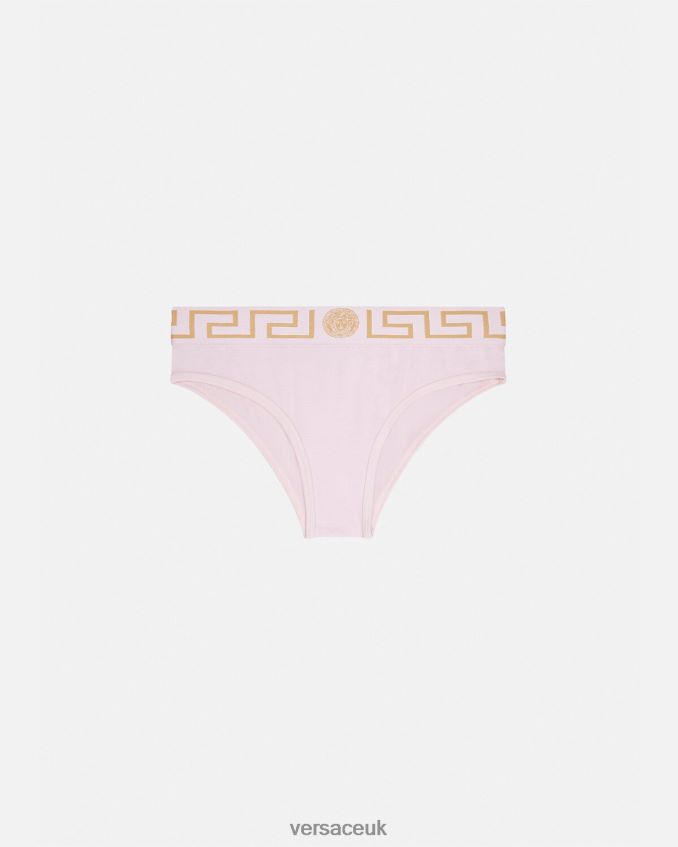 Women Versace Greca Border Briefs 6D2D061059 Light Pink Underwear & Beachwear