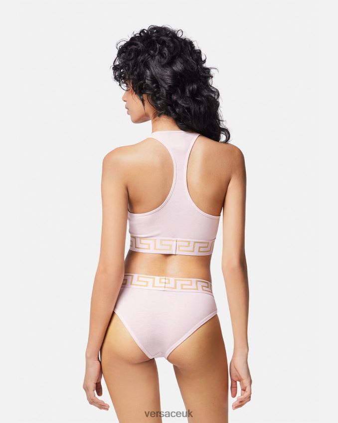Women Versace Greca Border Briefs 6D2D061059 Light Pink Underwear & Beachwear