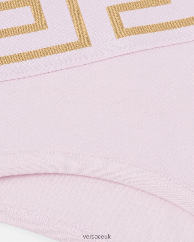 Women Versace Greca Border Briefs 6D2D061059 Light Pink Underwear & Beachwear