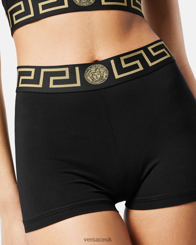 Women Versace Greca Border Trunks 6D2D061048 Black Underwear & Beachwear