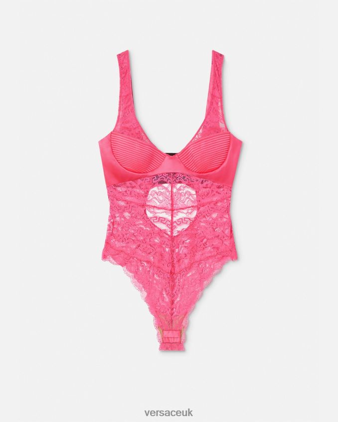 Women Versace Lace Bodysuit 6D2D061079 Pink Underwear & Beachwear