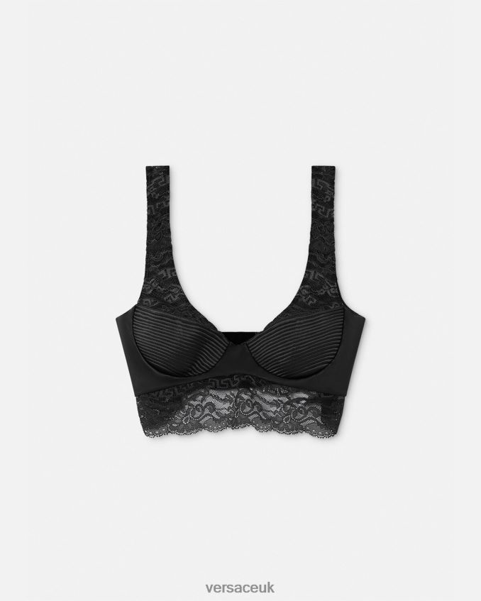 Women Versace Lace Bralette Top 6D2D061065 Black Underwear & Beachwear
