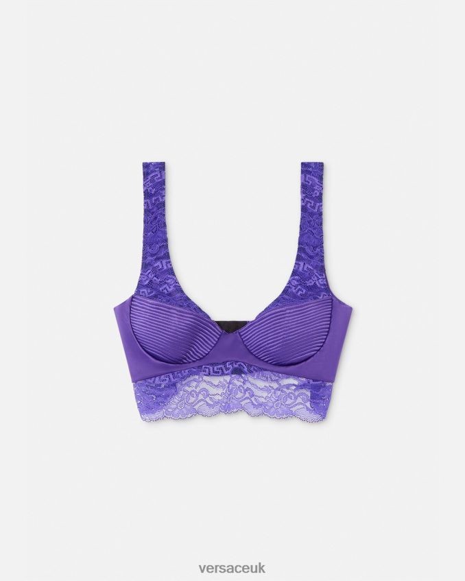 Women Versace Lace Bralette Top 6D2D061076 Violet Underwear & Beachwear
