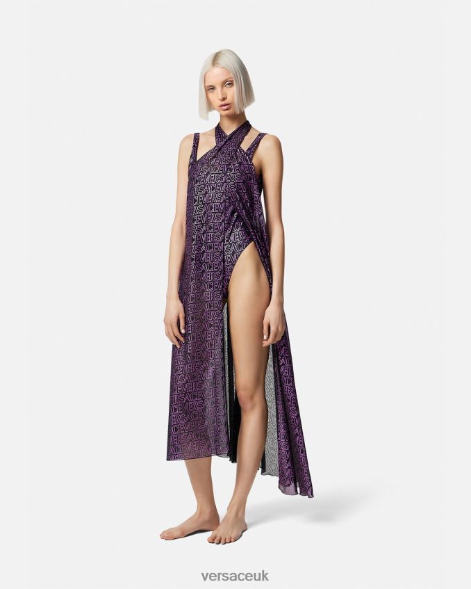 Women Versace Allover Beach Cover-Up 6D2D061215 Fuchsia & Print Underwear & Beachwear
