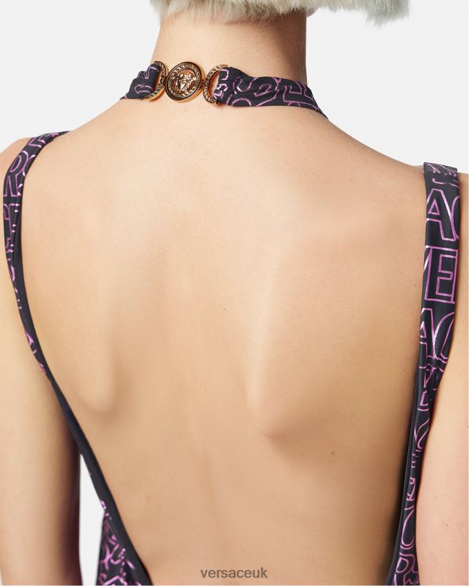 Women Versace Allover Beach Cover-Up 6D2D061215 Fuchsia & Print Underwear & Beachwear
