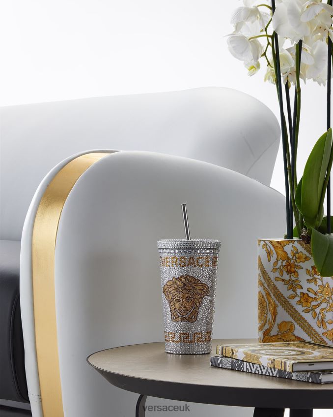 Women Versace Crystal Medusa Travel Cup 6D2D061205 White Underwear & Beachwear