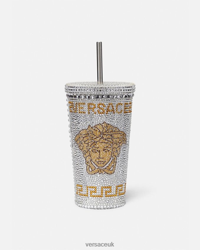 Women Versace Crystal Medusa Travel Cup 6D2D061205 White Underwear & Beachwear