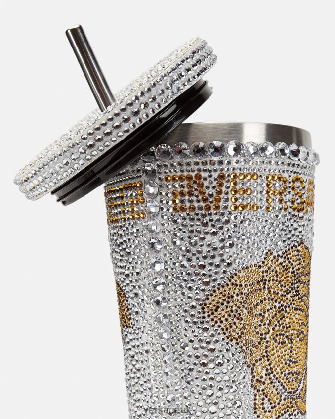 Women Versace Crystal Medusa Travel Cup 6D2D061205 White Underwear & Beachwear