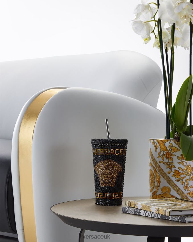 Women Versace Crystal Medusa Travel Cup 6D2D061206 Yellow Underwear & Beachwear