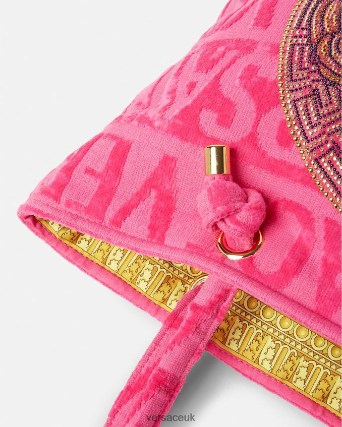 Women Versace Crystal Medusa Towel Tote Bag 6D2D061208 Fuchsia Underwear & Beachwear