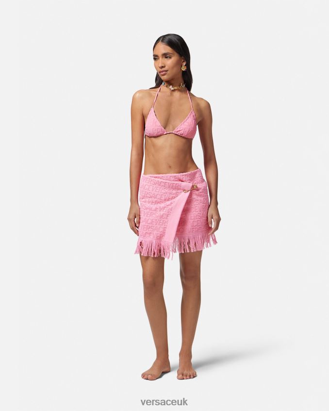 Women Versace Allover Towel Wrap Skirt 6D2D061187 Pink Underwear & Beachwear