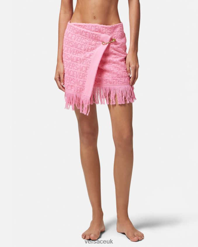 Women Versace Allover Towel Wrap Skirt 6D2D061187 Pink Underwear & Beachwear